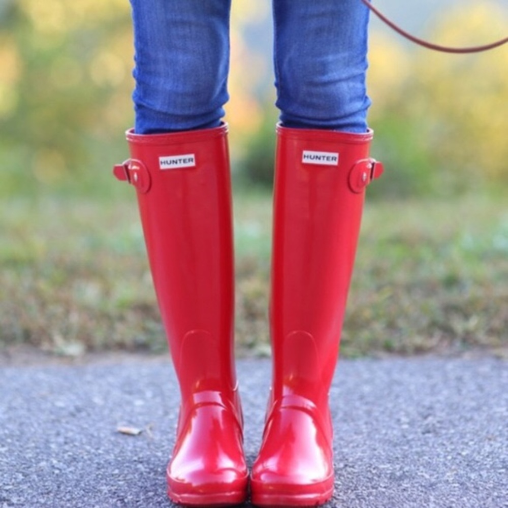 Hunter red rain boots
